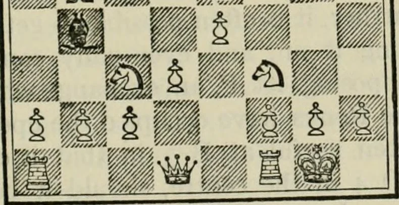 An illustration from Chess strategy, 1921, leaf 140