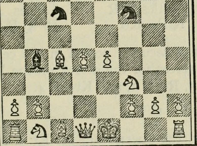 An illustration from Chess strategy, 1921, leaf 154