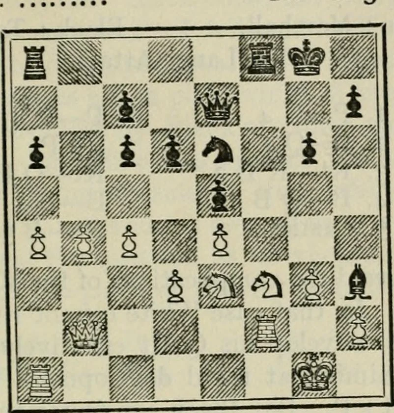 An illustration from Chess strategy, 1921, leaf 162
