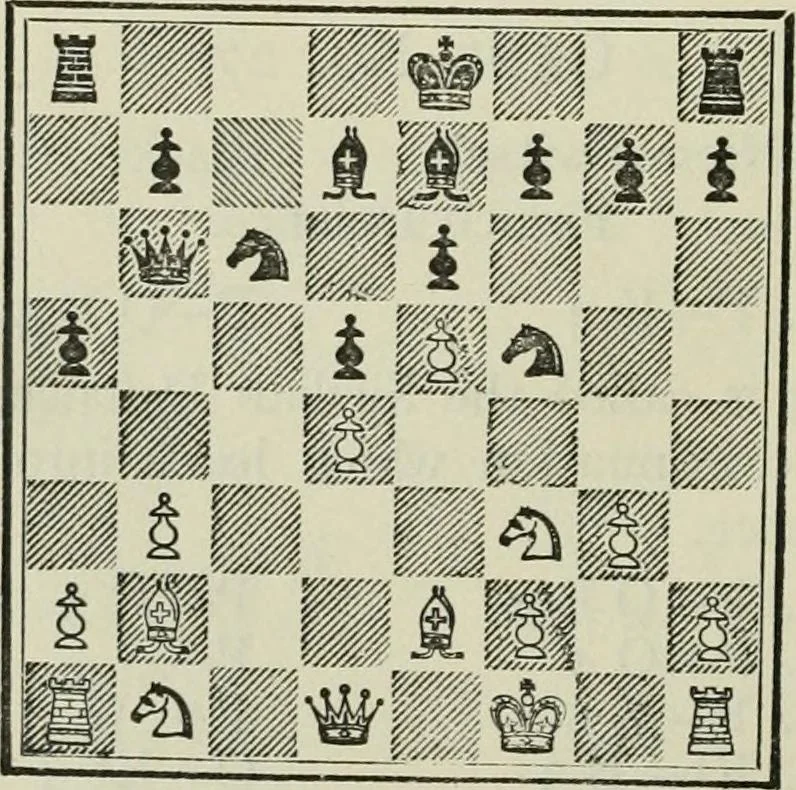 An illustration from Chess strategy, 1921, leaf 231