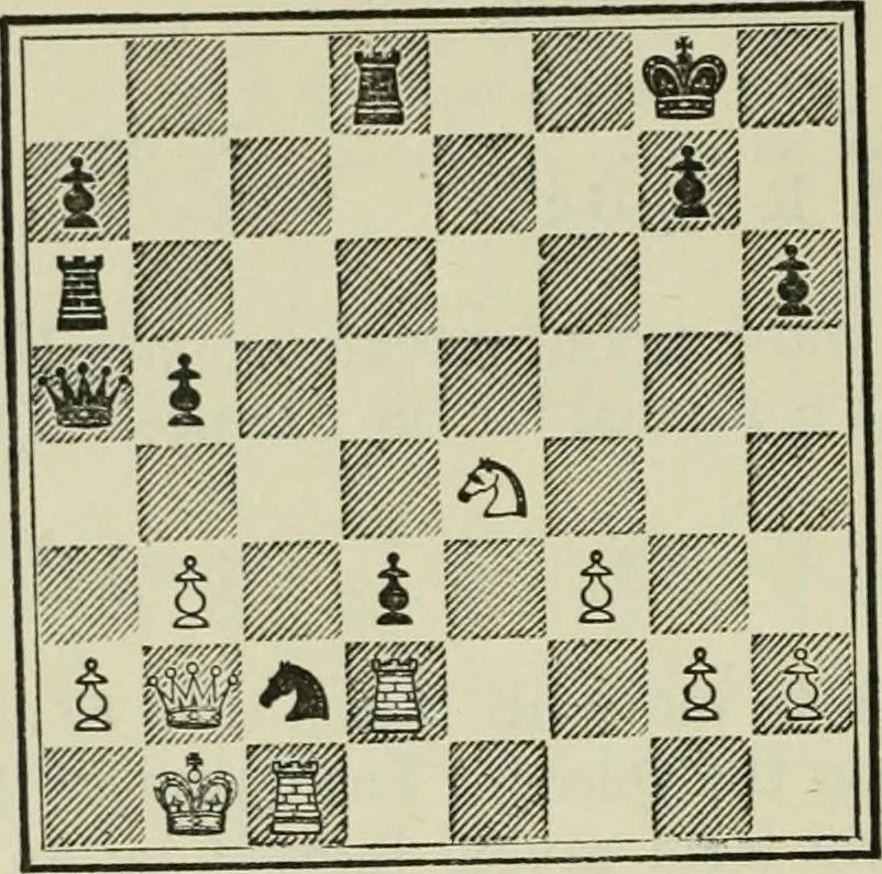 An illustration from Chess strategy, 1921, leaf 263