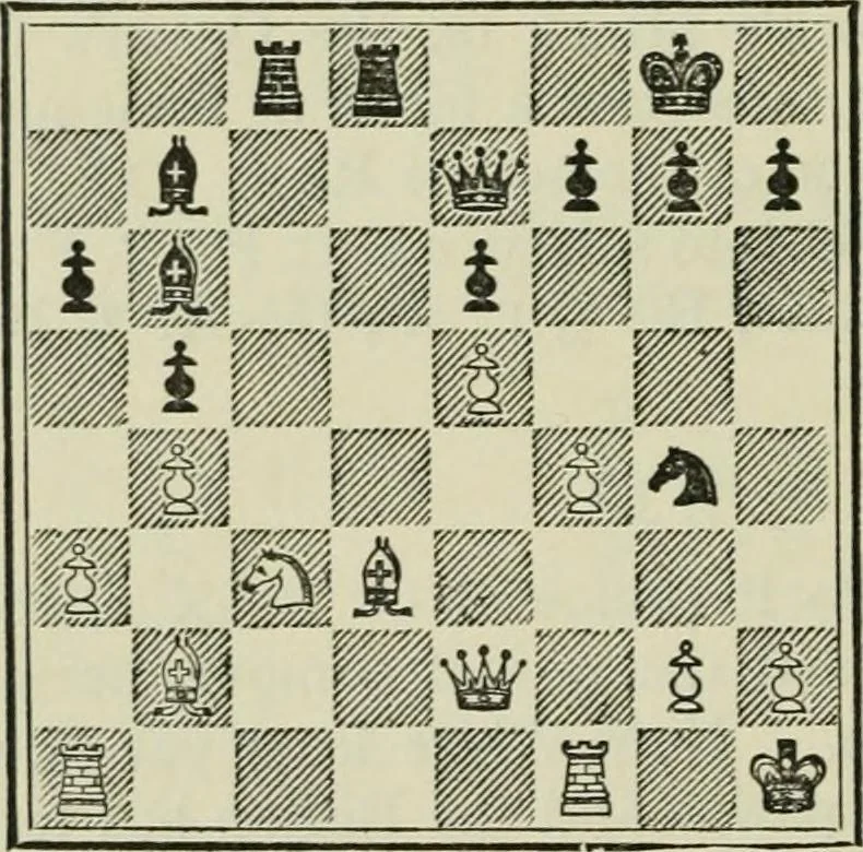 An illustration from Chess strategy, 1921, leaf 267