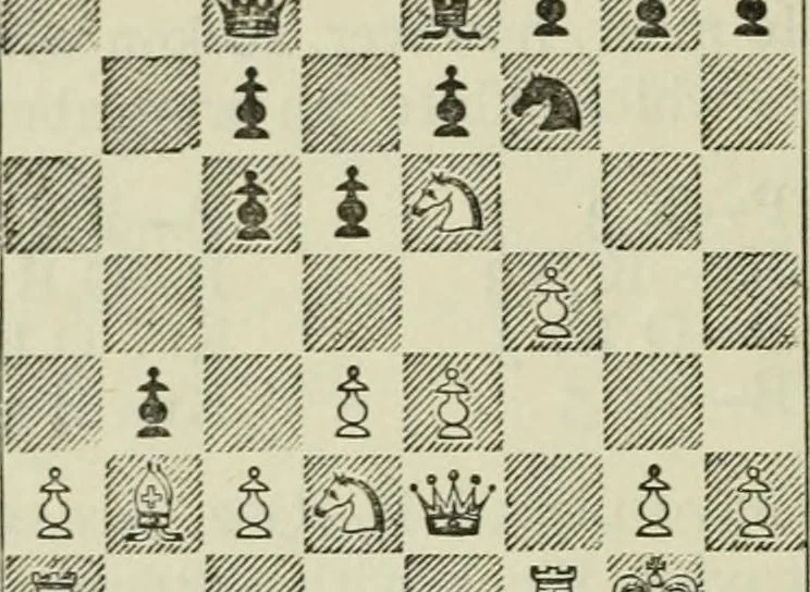 An illustration from Chess strategy, 1921, leaf 291