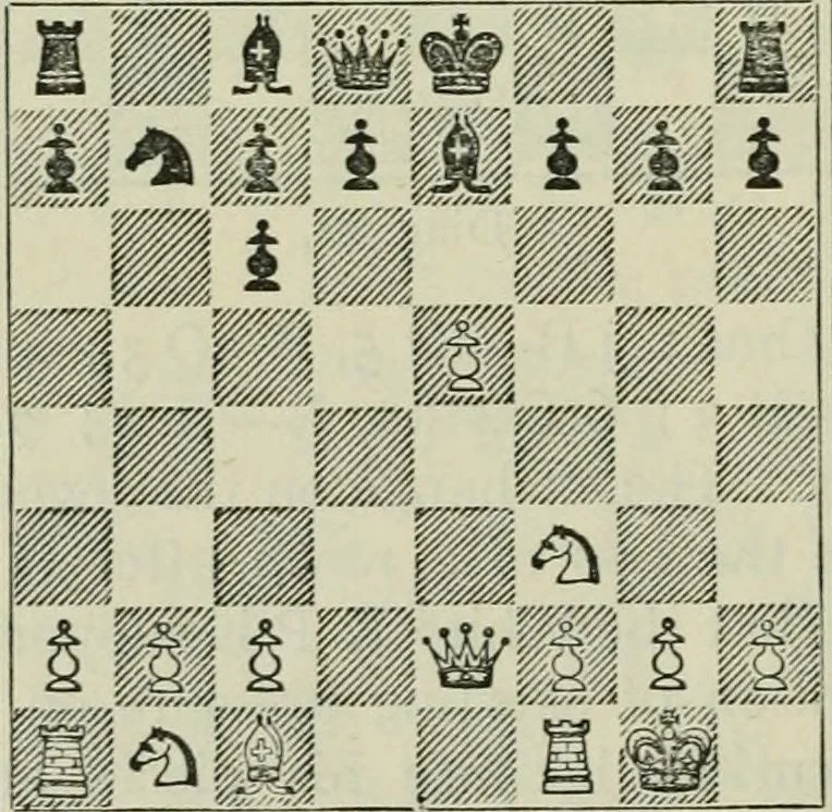 An illustration from Chess strategy, 1921, leaf 59