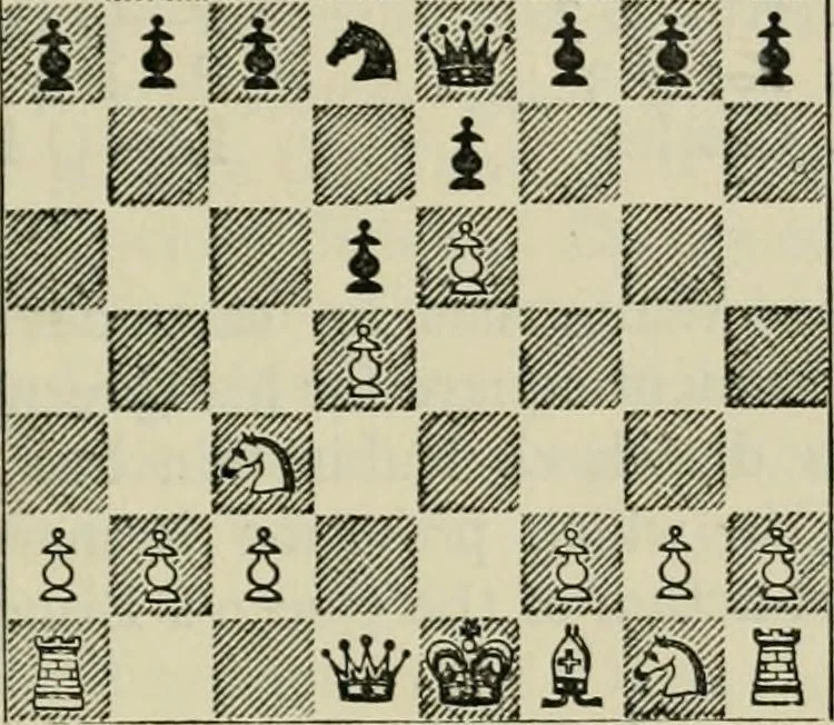 An illustration from Chess strategy, 1921, leaf 68