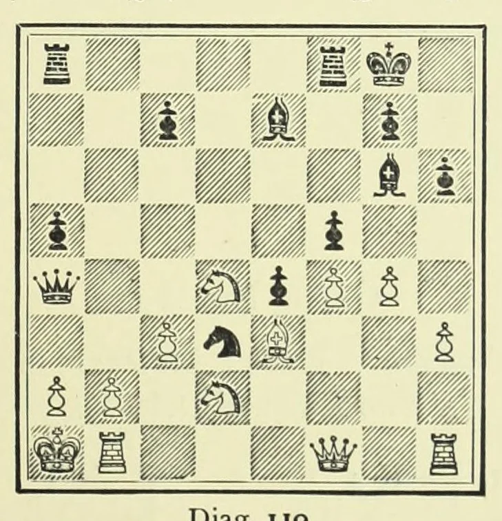 An illustration from Chess Strategy, 1917, leaf 171