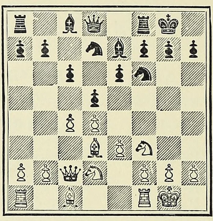 An illustration from Chess Strategy, 1917, leaf 274