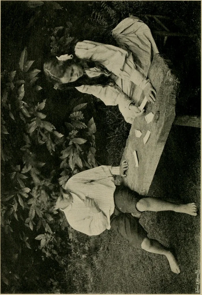An illustration from Children and gardens, 1908, leaf 67