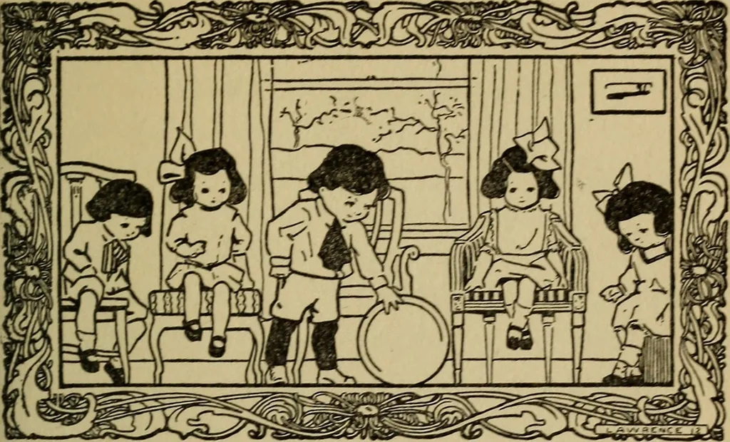 An illustration from The children's book of games & parties, 1913, leaf 100
