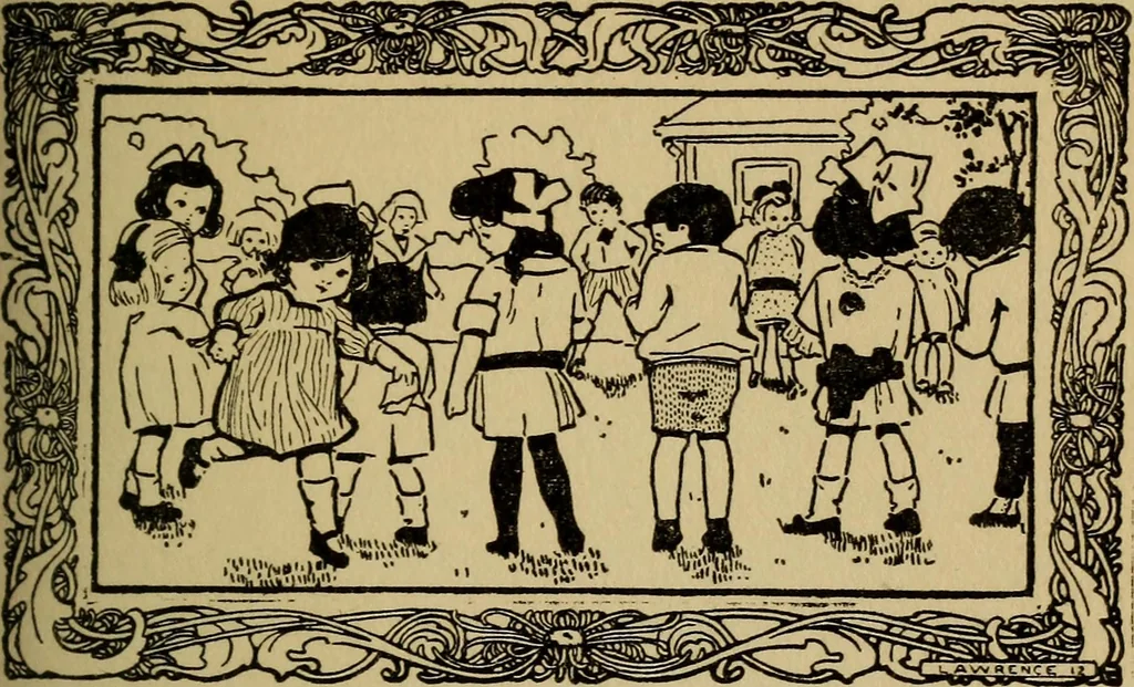 An illustration from The children's book of games & parties, 1913, leaf 18