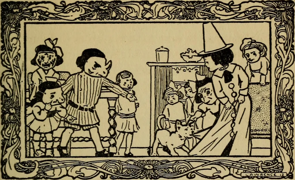 An illustration from The children's book of games & parties, 1913, leaf 192