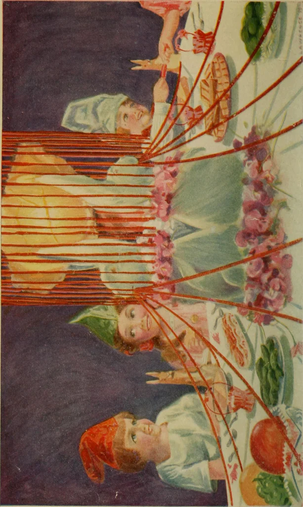 An illustration from The children's book of games & parties, 1913, leaf 9