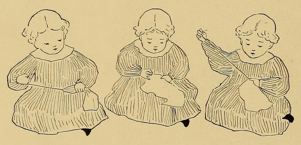 An illustration from Children's singing games, 1895, leaf 44