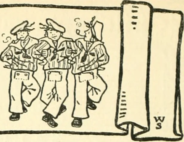 An illustration from Children's singing games, with the tunes to which they are sung, 1900, leaf 27
