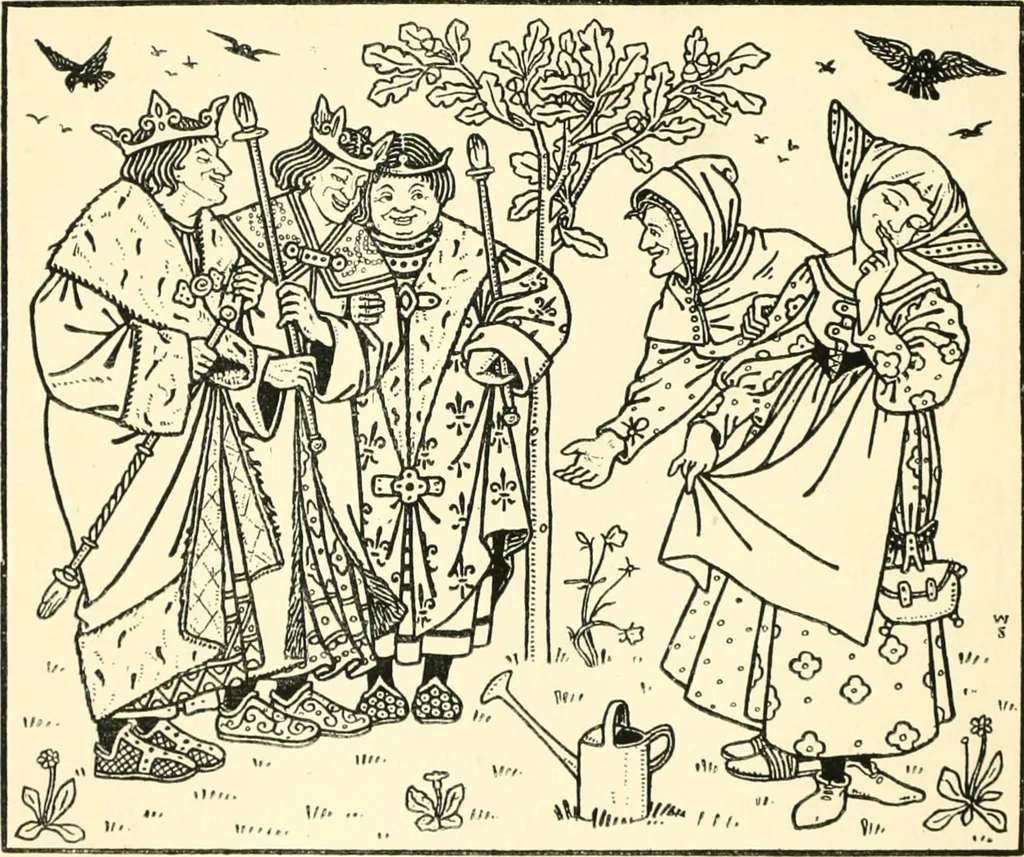 An illustration from Children's singing games, with the tunes to which they are sung, 1900, leaf 31