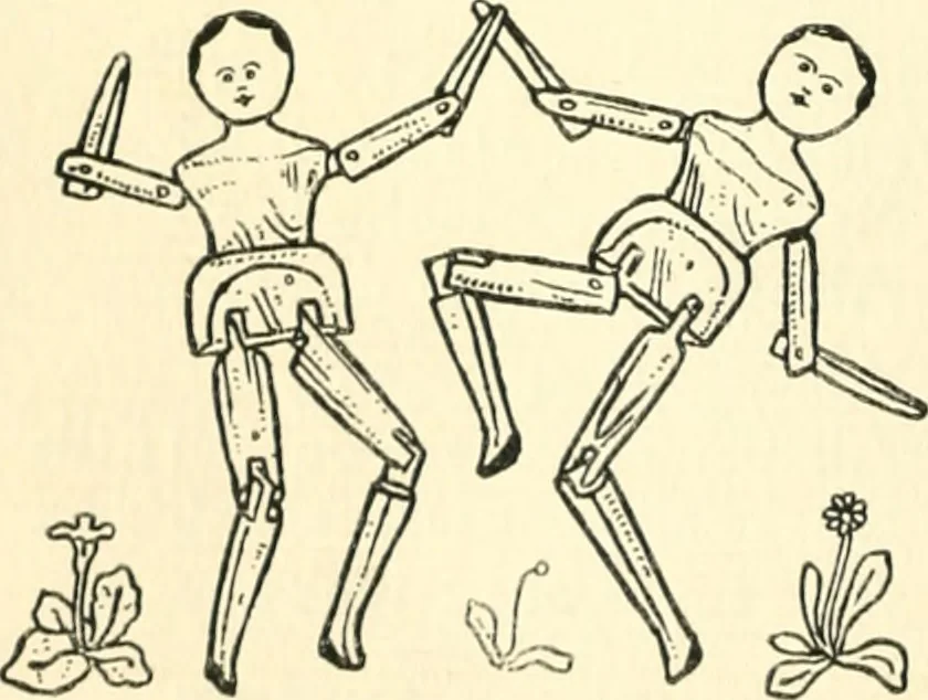 An illustration from Children's singing games, with the tunes to which they are sung, 1900, leaf 39