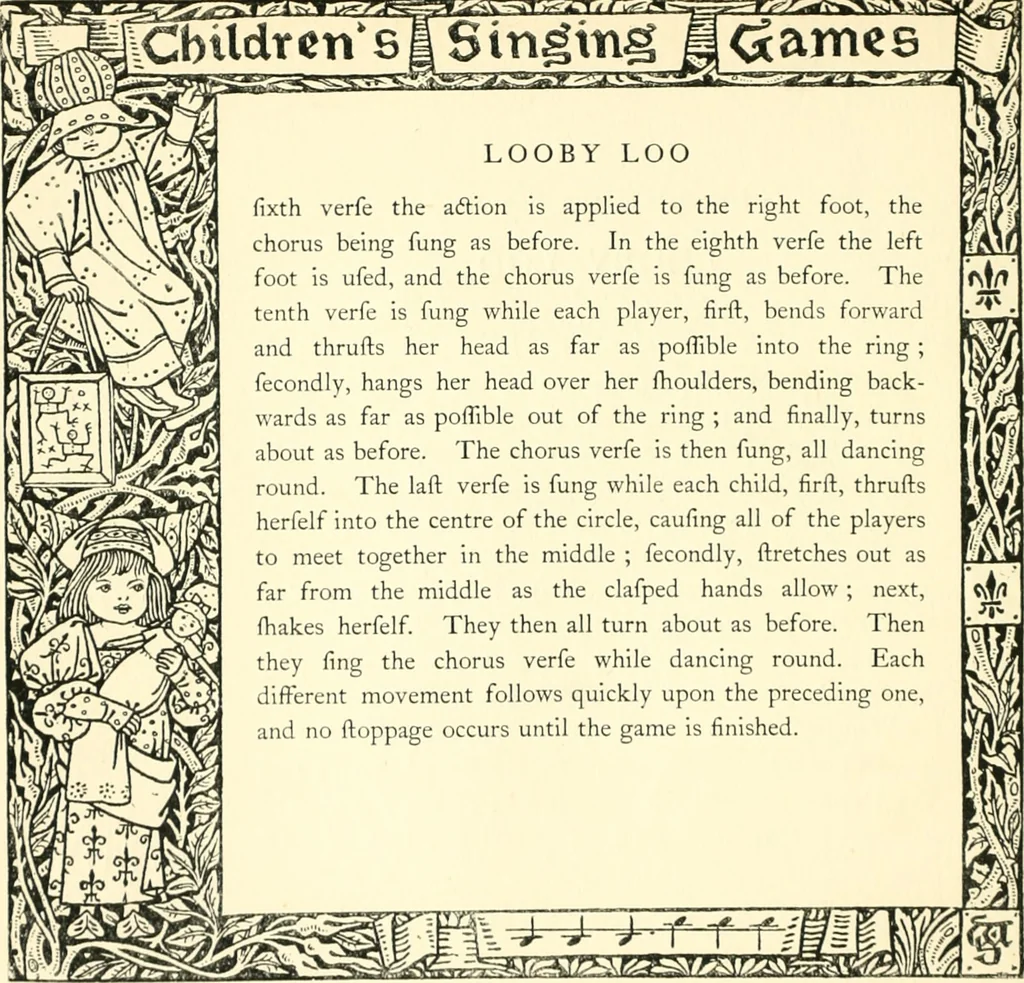 An illustration from Children's singing games, with the tunes to which they are sung, 1900, leaf 41