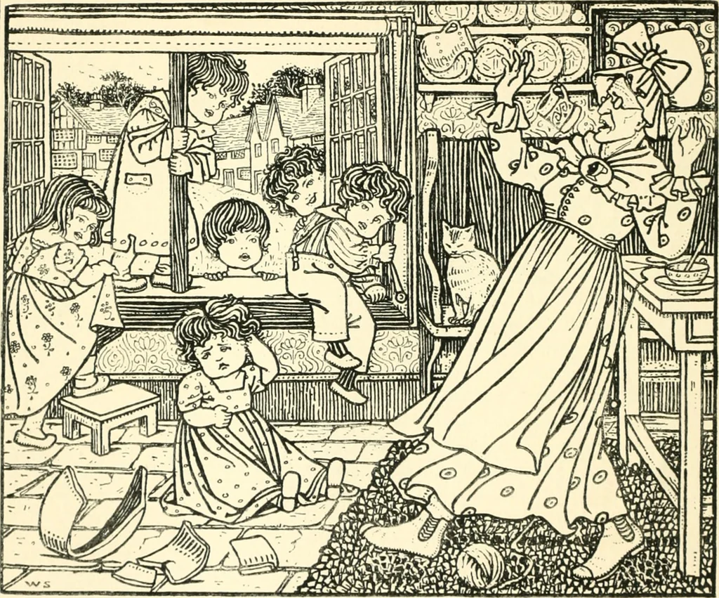 An illustration from Children's singing games, with the tunes to which they are sung, 1900, leaf 43