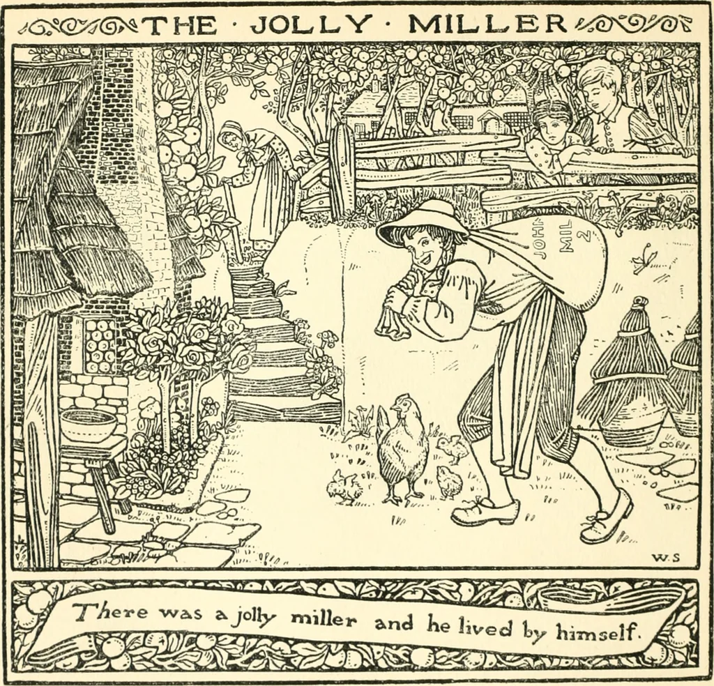 An illustration from Children's singing games, with the tunes to which they are sung, 1900, leaf 49