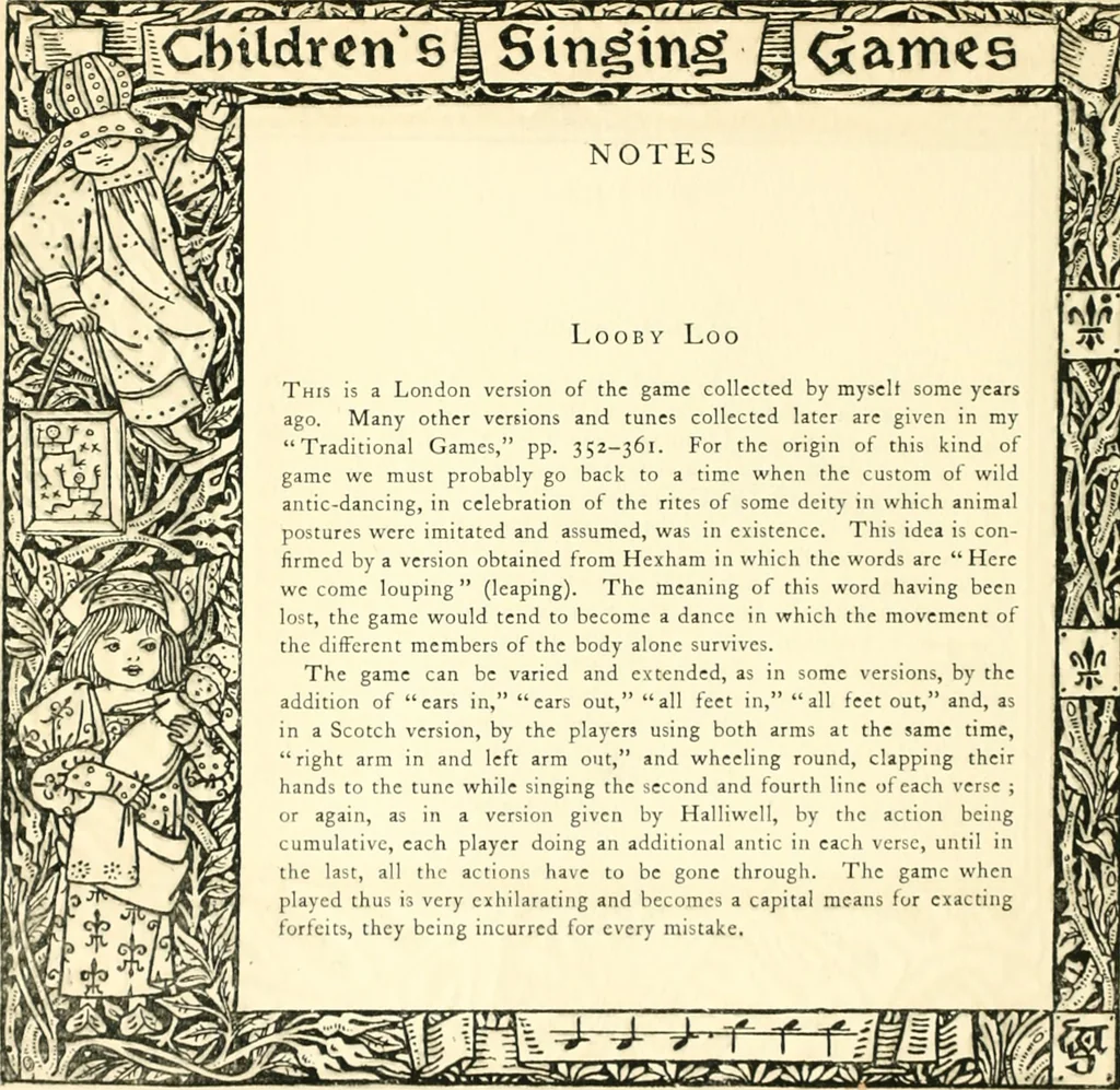 An illustration from Children's singing games, with the tunes to which they are sung, 1900, leaf 69