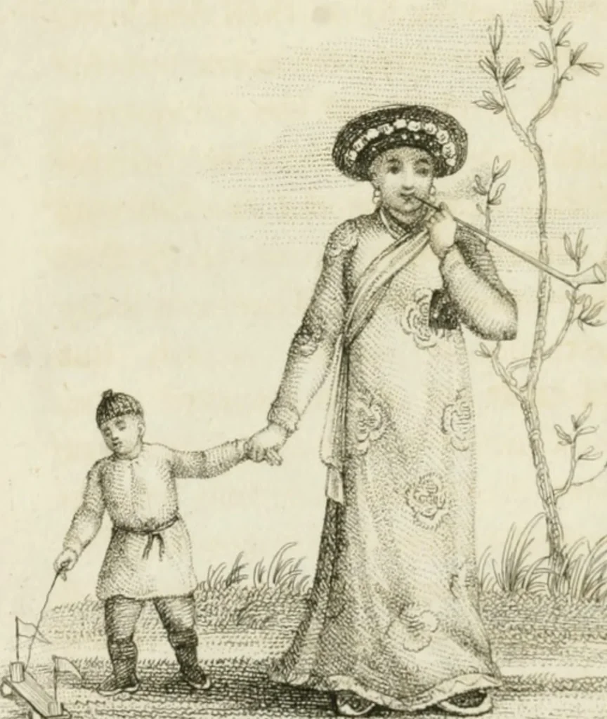 An illustration from China, its costume, arts, manufactures, &c. : edited principally from the originals in the cabinet of the late M. Bertin, with observations explanatory, historical, and literary, 1812, leaf 111