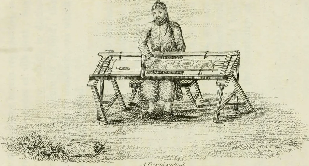 An illustration from China, its costume, arts, manufactures, &c. : edited principally from the originals in the cabinet of the late M. Bertin, with observations explanatory, historical, and literary, 1812, leaf 122