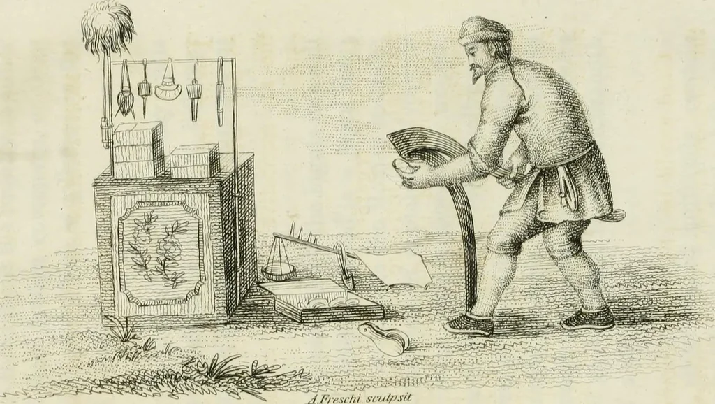 An illustration from China, its costume, arts, manufactures, &c. : edited principally from the originals in the cabinet of the late M. Bertin, with observations explanatory, historical, and literary, 1812, leaf 138