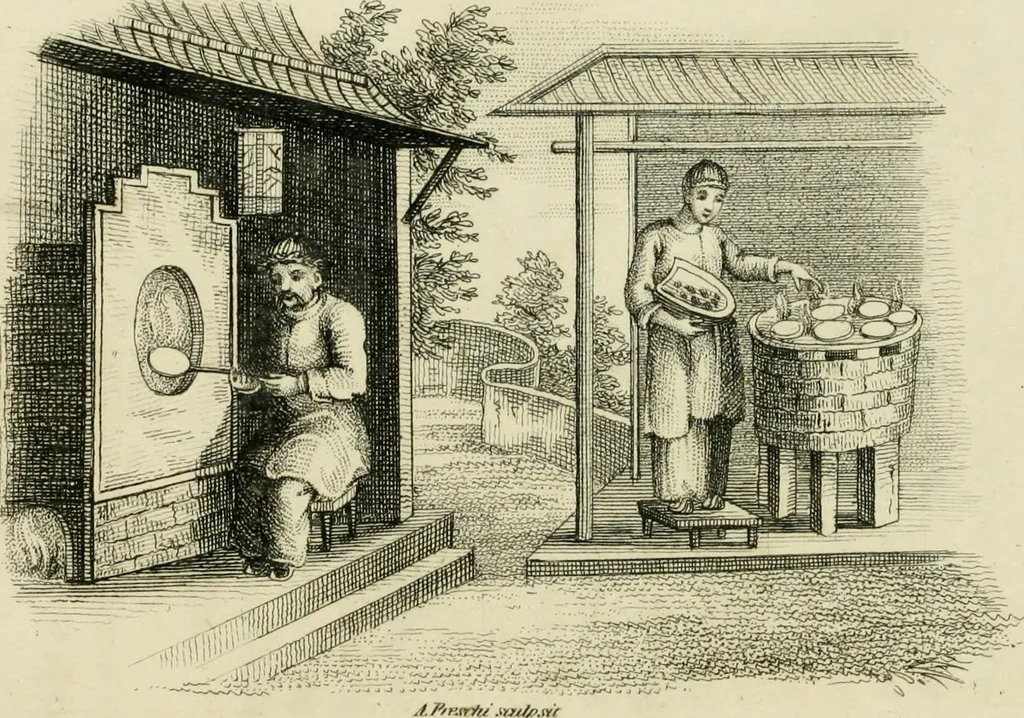An illustration from China, its costume, arts, manufactures, &c. : edited principally from the originals in the cabinet of the late M. Bertin, with observations explanatory, historical, and literary, 1812, leaf 74