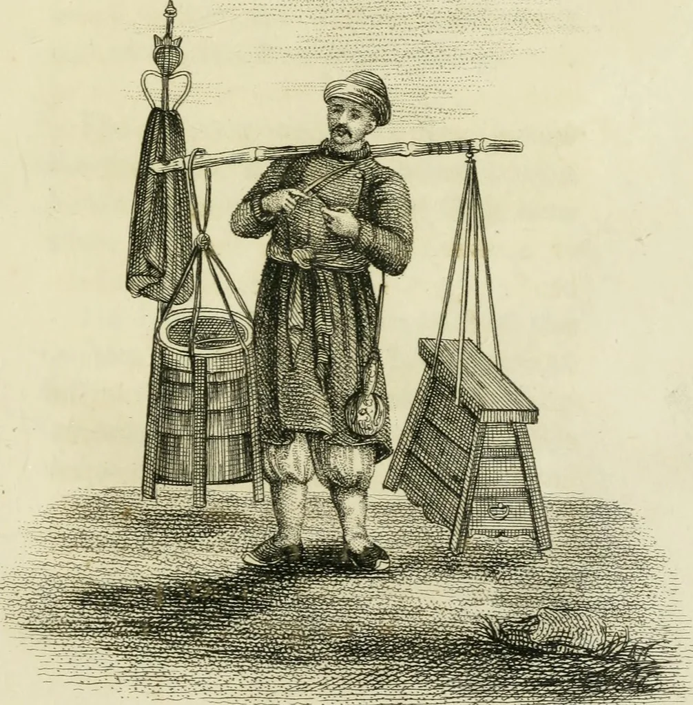 An illustration from China, its costume, arts, manufactures, &c. : edited principally from the originals in the cabinet of the late M. Bertin, with observations explanatory, historical, and literary, 1812, leaf 130
