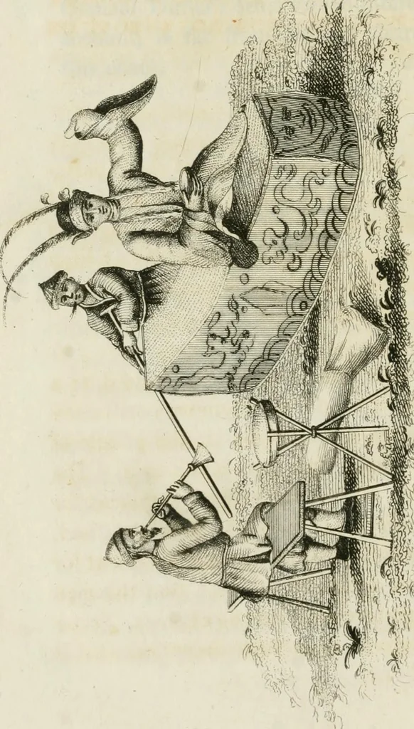 An illustration from China, its costume, arts, manufactures, &c. : edited principally from the originals in the cabinet of the late M. Bertin, with observations explanatory, historical, and literary, 1812, leaf 177