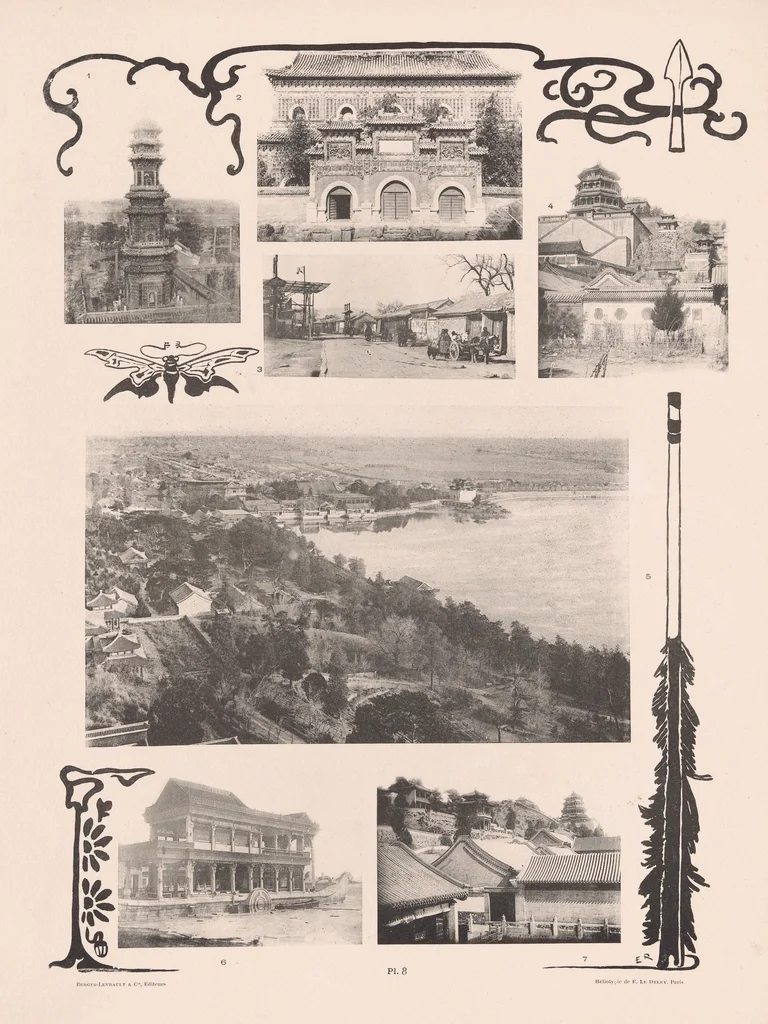 An illustration from La Chine à terre et en ballon; reproduction de 272 photographies, exécutées par des Officiers du Génie du corps expéditionnaire et groupées sur 42 [vraiment 41] planches et phototypie avec légendes explicatives, 1902, leaf 37