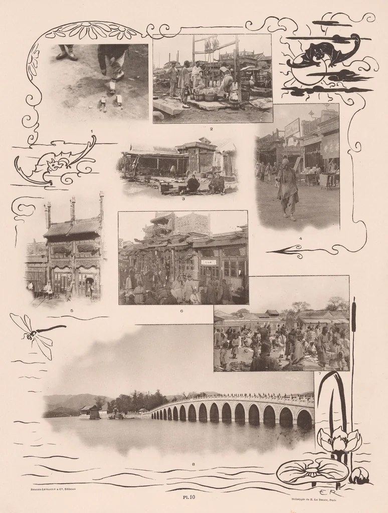 An illustration from La Chine à terre et en ballon; reproduction de 272 photographies, exécutées par des Officiers du Génie du corps expéditionnaire et groupées sur 42 [vraiment 41] planches et phototypie avec légendes explicatives, 1902, leaf 41