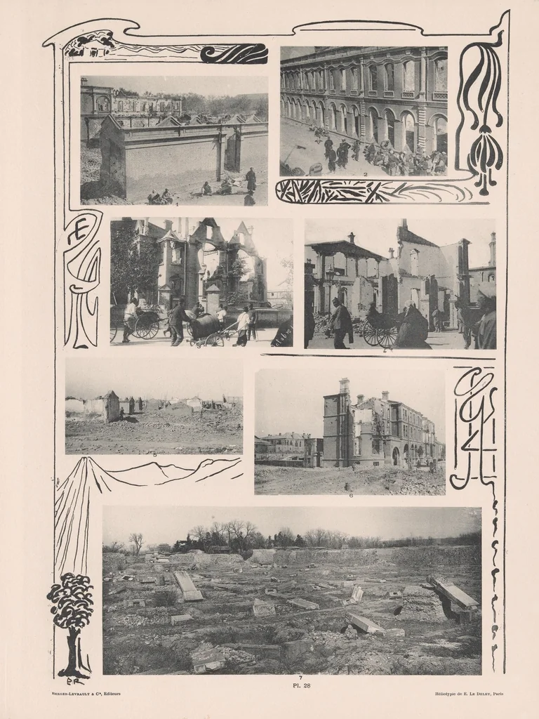 An illustration from La Chine à terre et en ballon; reproduction de 272 photographies, exécutées par des Officiers du Génie du corps expéditionnaire et groupées sur 42 [vraiment 41] planches et phototypie avec légendes explicatives, 1902, leaf 75