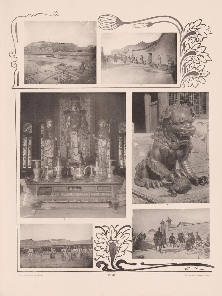 An illustration from La Chine à terre et en ballon; reproduction de 272 photographies, exécutées par des Officiers du Génie du corps expéditionnaire et groupées sur 42 [vraiment 41] planches et phototypie avec légendes explicatives, 1902, leaf 89