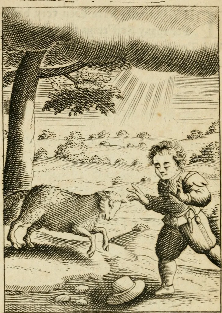 An illustration from Choice emblems, divine and moral, antient and modern, or, Delights for the ingenious, in above fifty select emblems , curiously ingraven upon copper-plates : with fifty pleasant poems and lots, by way of lottery, for illustrating each emblem to promote instruction and good counsel by diverting recreation, 1732, leaf 107