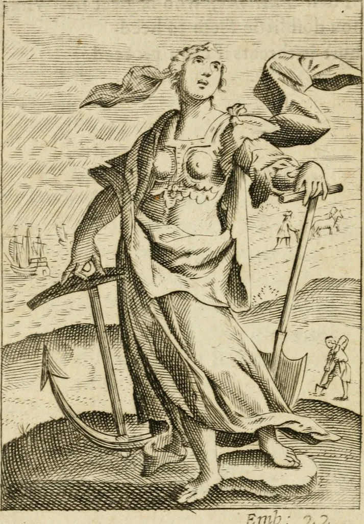 An illustration from Choice emblems, divine and moral, antient and modern, or, Delights for the ingenious, in above fifty select emblems , curiously ingraven upon copper-plates : with fifty pleasant poems and lots, by way of lottery, for illustrating each emblem to promote instruction and good counsel by diverting recreation, 1732, leaf 111