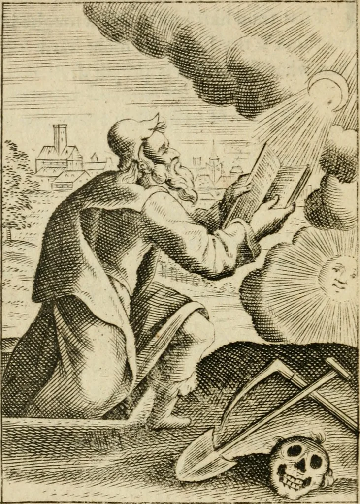 An illustration from Choice emblems, divine and moral, antient and modern, or, Delights for the ingenious, in above fifty select emblems , curiously ingraven upon copper-plates : with fifty pleasant poems and lots, by way of lottery, for illustrating each emblem to promote instruction and good counsel by diverting recreation, 1732, leaf 115