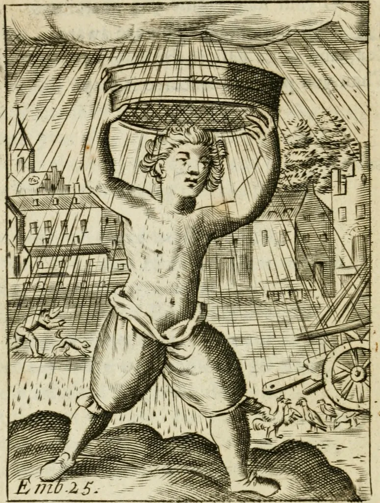 An illustration from Choice emblems, divine and moral, antient and modern, or, Delights for the ingenious, in above fifty select emblems , curiously ingraven upon copper-plates : with fifty pleasant poems and lots, by way of lottery, for illustrating each emblem to promote instruction and good counsel by diverting recreation, 1732, leaf 123