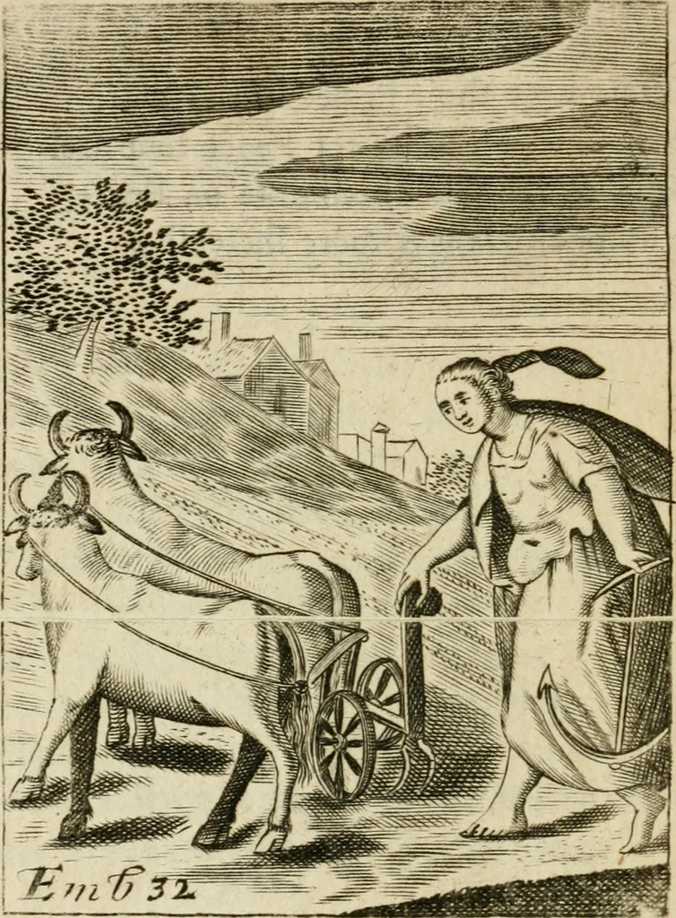 An illustration from Choice emblems, divine and moral, antient and modern, or, Delights for the ingenious, in above fifty select emblems , curiously ingraven upon copper-plates : with fifty pleasant poems and lots, by way of lottery, for illustrating each emblem to promote instruction and good counsel by diverting recreation, 1732, leaf 151