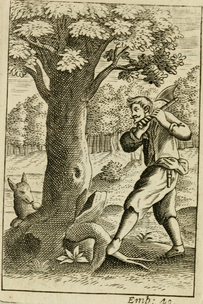 An illustration from Choice emblems, divine and moral, antient and modern, or, Delights for the ingenious, in above fifty select emblems , curiously ingraven upon copper-plates : with fifty pleasant poems and lots, by way of lottery, for illustrating each emblem to promote instruction and good counsel by diverting recreation, 1732, leaf 183