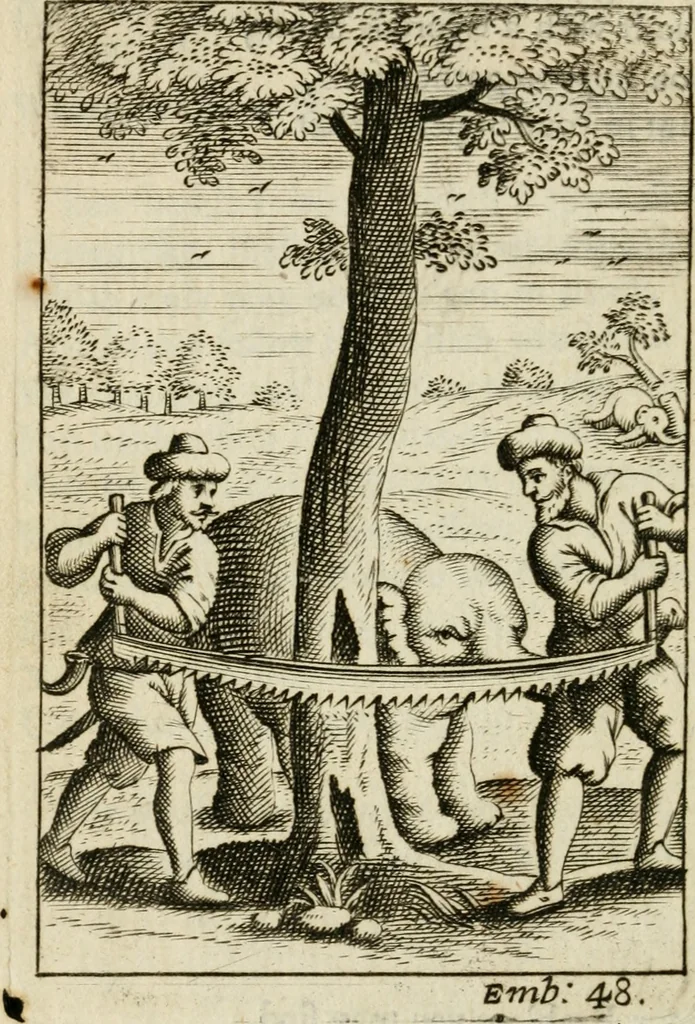 An illustration from Choice emblems, divine and moral, antient and modern, or, Delights for the ingenious, in above fifty select emblems , curiously ingraven upon copper-plates : with fifty pleasant poems and lots, by way of lottery, for illustrating each emblem to promote instruction and good counsel by diverting recreation, 1732, leaf 215