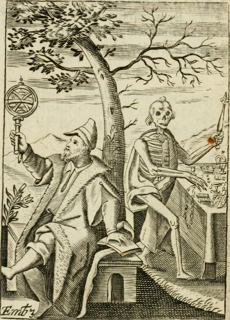 An illustration from Choice emblems, divine and moral, antient and modern, or, Delights for the ingenious, in above fifty select emblems , curiously ingraven upon copper-plates : with fifty pleasant poems and lots, by way of lottery, for illustrating each emblem to promote instruction and good counsel by diverting recreation, 1732, leaf 35