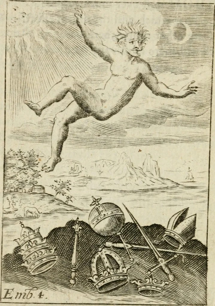 An illustration from Choice emblems, divine and moral, antient and modern, or, Delights for the ingenious, in above fifty select emblems , curiously ingraven upon copper-plates : with fifty pleasant poems and lots, by way of lottery, for illustrating each emblem to promote instruction and good counsel by diverting recreation, 1732, leaf 39