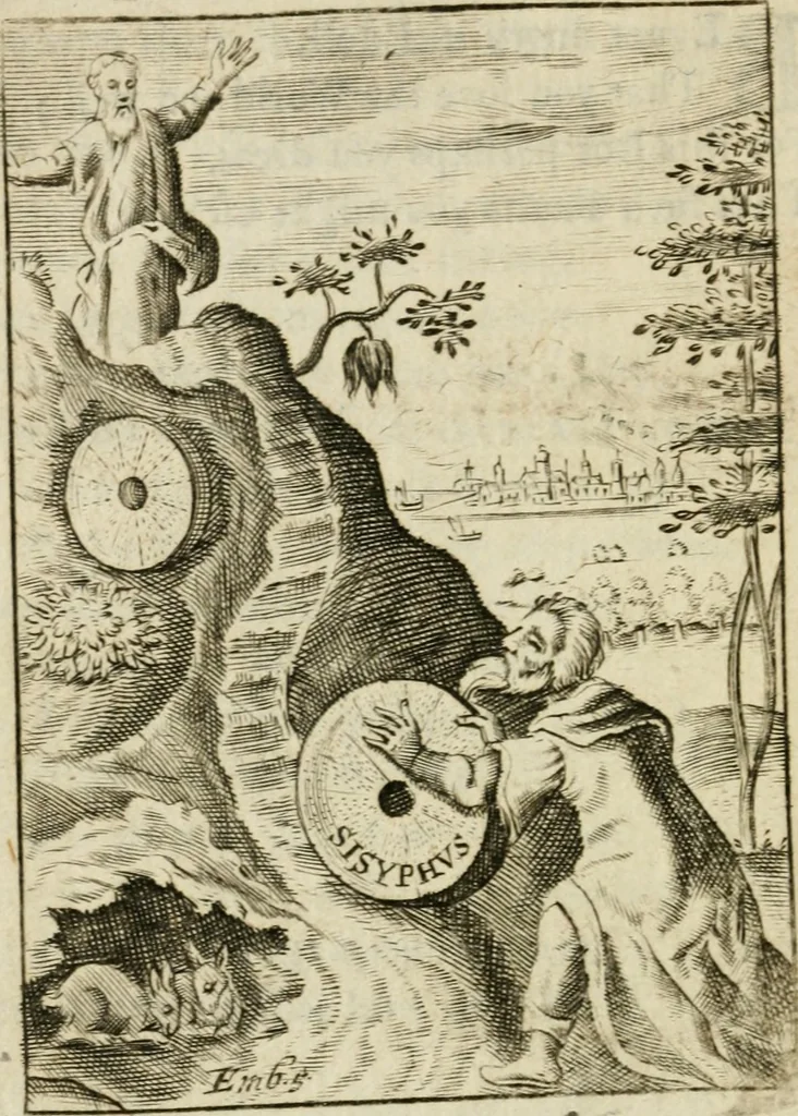 An illustration from Choice emblems, divine and moral, antient and modern, or, Delights for the ingenious, in above fifty select emblems , curiously ingraven upon copper-plates : with fifty pleasant poems and lots, by way of lottery, for illustrating each emblem to promote instruction and good counsel by diverting recreation, 1732, leaf 43