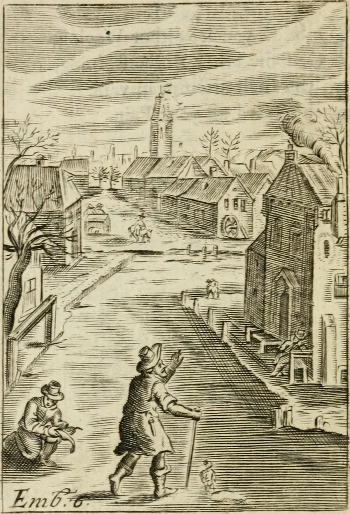 An illustration from Choice emblems, divine and moral, antient and modern, or, Delights for the ingenious, in above fifty select emblems , curiously ingraven upon copper-plates : with fifty pleasant poems and lots, by way of lottery, for illustrating each emblem to promote instruction and good counsel by diverting recreation, 1732, leaf 47