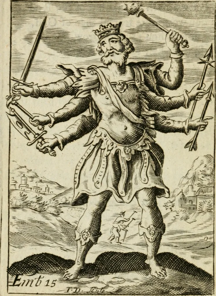 An illustration from Choice emblems, divine and moral, antient and modern, or, Delights for the ingenious, in above fifty select emblems , curiously ingraven upon copper-plates : with fifty pleasant poems and lots, by way of lottery, for illustrating each emblem to promote instruction and good counsel by diverting recreation, 1732, leaf 83