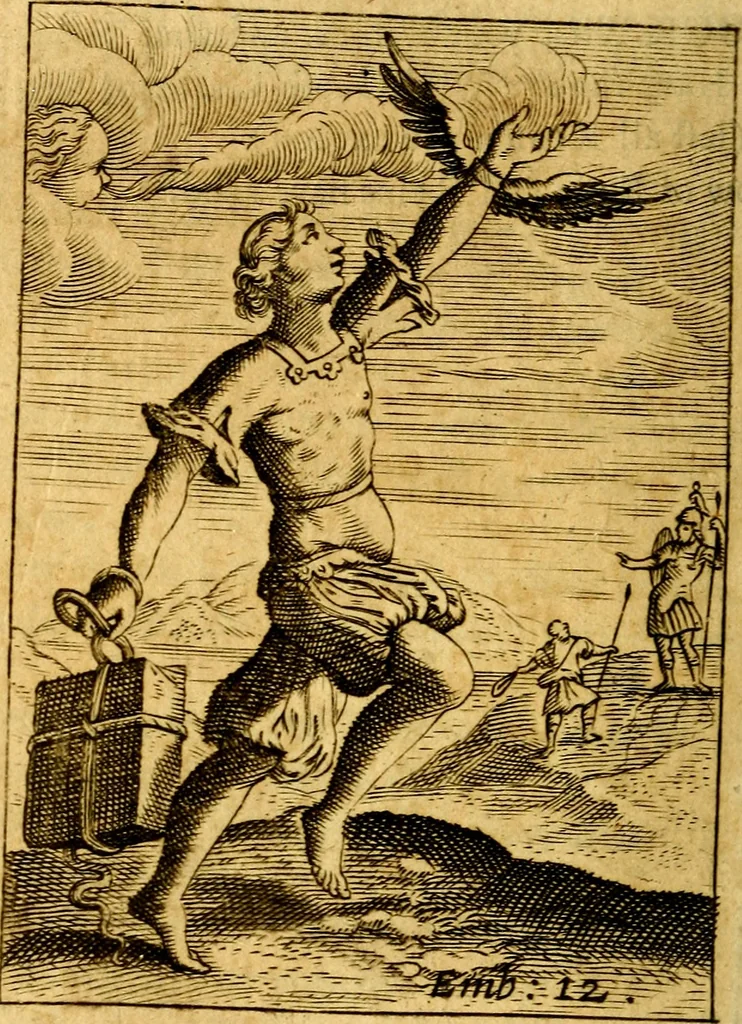 An illustration from Choice emblems, divine and moral, antient and modern; or, Delights for the ingenious, in above fifty select emblems .., 1732, leaf 69