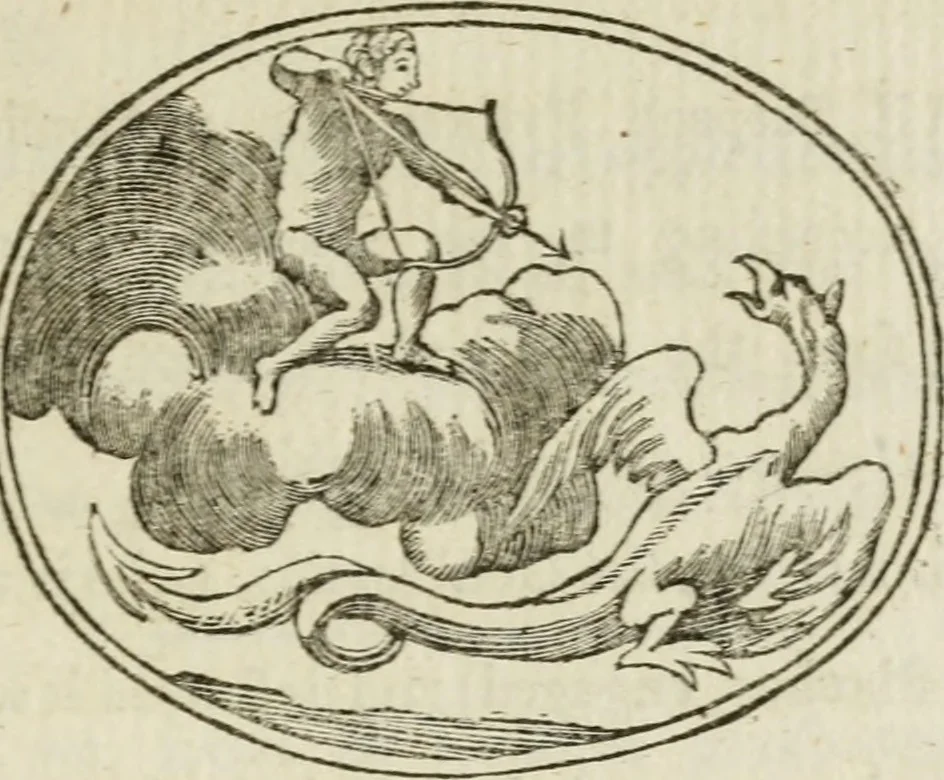 An illustration from Choice emblems : natural, historical, fabulous, moral and divine, for the improvement and pastime of youth : ornamented with near fifty handsome allegorical engravings, designed on purpose for this work : with pleasing and familiar descriptions to each, in prose and verse, serving to display the beauties and morals of the ancient fabulists : the whole calculated to convey the golden lessons of instruction under a new and more delightful dress : written for the amusement of the right honorable Lord Newbattle, 1772, leaf 102