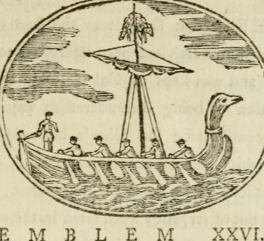 An illustration from Choice emblems : natural, historical, fabulous, moral and divine, for the improvement and pastime of youth : ornamented with near fifty handsome allegorical engravings, designed on purpose for this work : with pleasing and familiar descriptions to each, in prose and verse, serving to display the beauties and morals of the ancient fabulists : the whole calculated to convey the golden lessons of instruction under a new and more delightful dress : written for the amusement of the right honorable Lord Newbattle, 1772, leaf 118