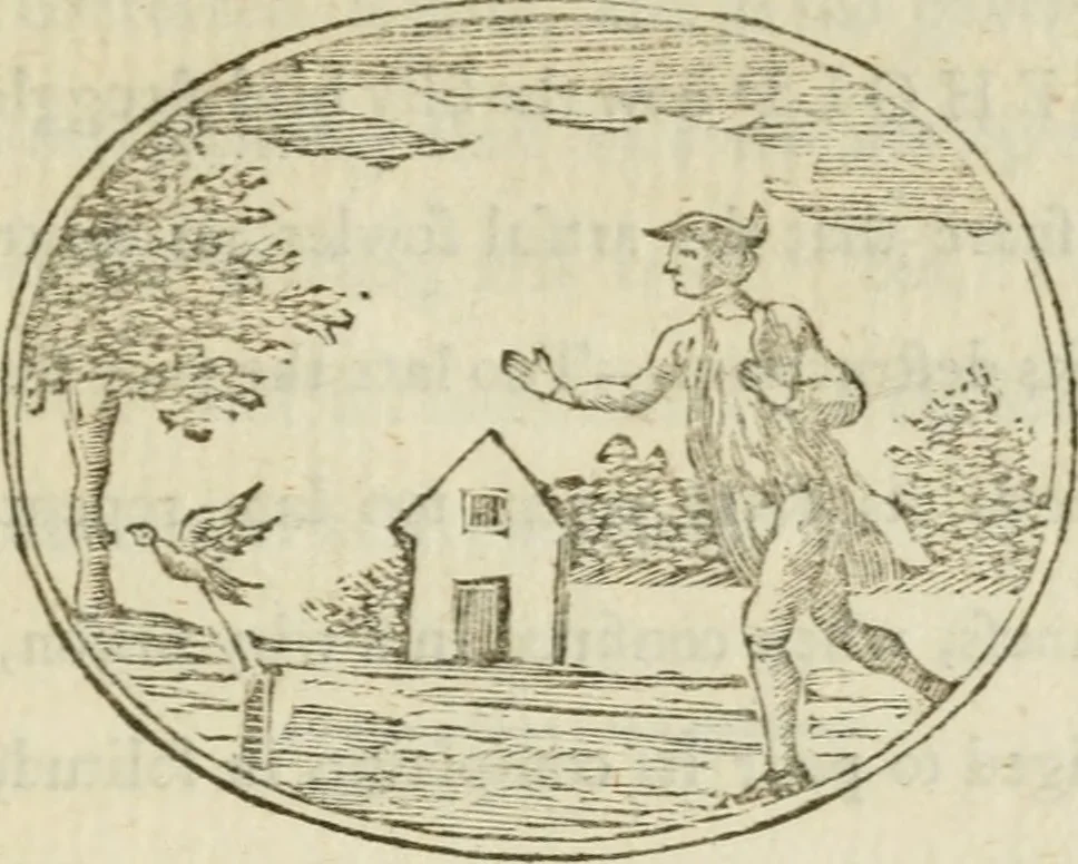 An illustration from Choice emblems : natural, historical, fabulous, moral and divine, for the improvement and pastime of youth : ornamented with near fifty handsome allegorical engravings, designed on purpose for this work : with pleasing and familiar descriptions to each, in prose and verse, serving to display the beauties and morals of the ancient fabulists : the whole calculated to convey the golden lessons of instruction under a new and more delightful dress : written for the amusement of the right honorable Lord Newbattle, 1772, leaf 146